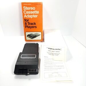 Realistic Cassette Adapter for 8 Track Players #12-1875, Clean, Untested W/Box